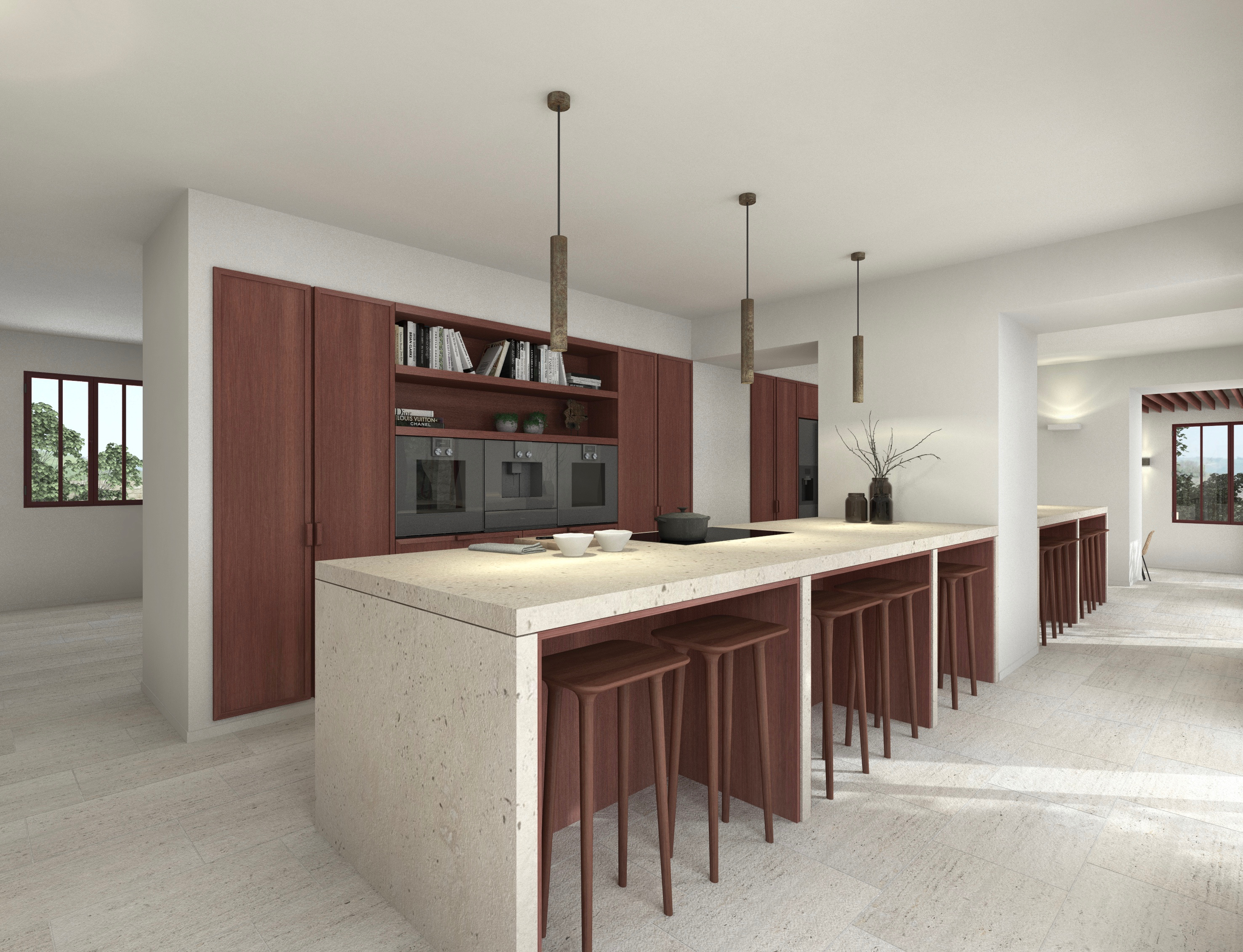 Transformation et extension - villa avec chambres d'hôtes et piscine  Impressie 1