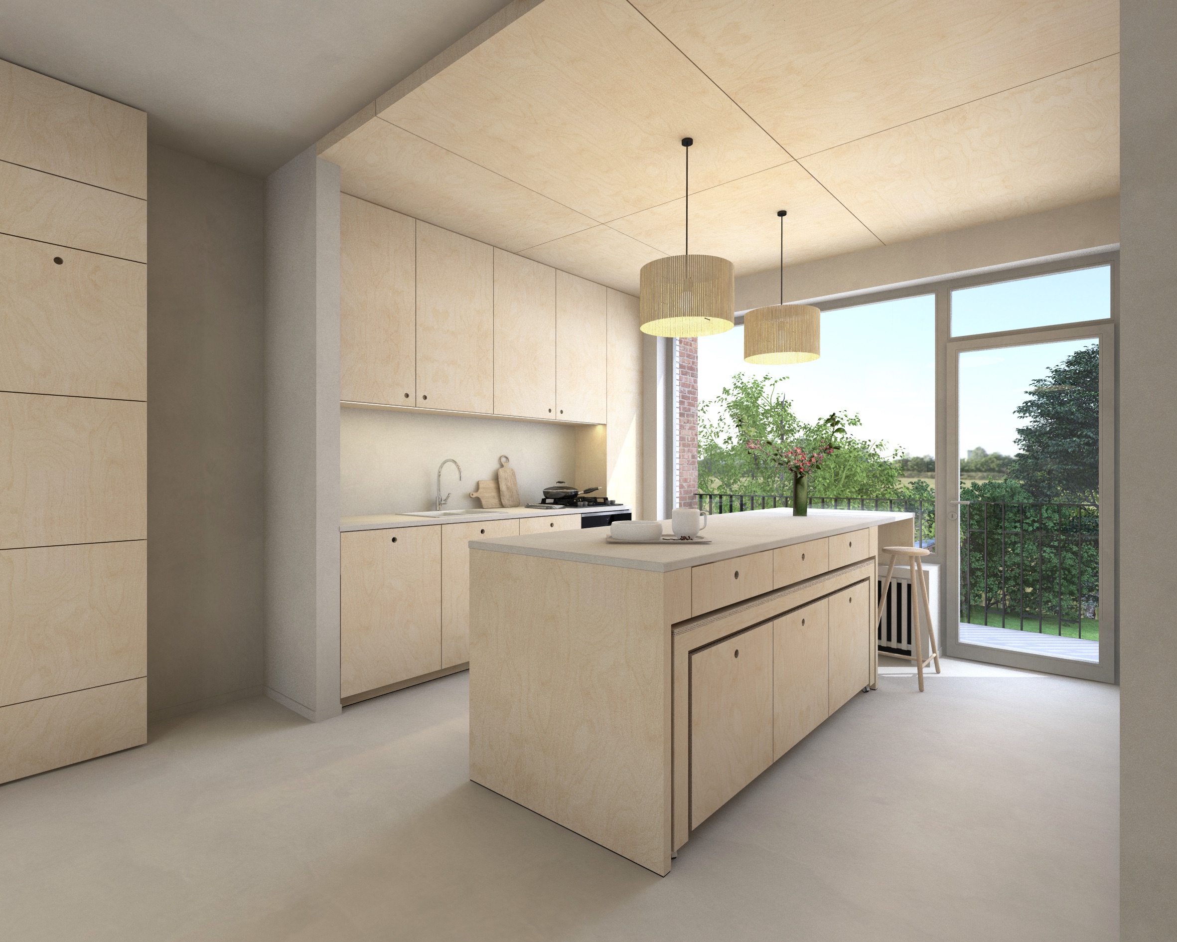 Verbouwing - rijwoning met flexibiliteit wonen / werken  Impressie 1