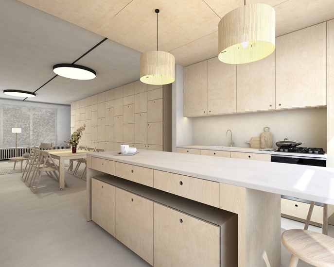 Verbouwing - rijwoning met flexibiliteit wonen / werken Impressie 2