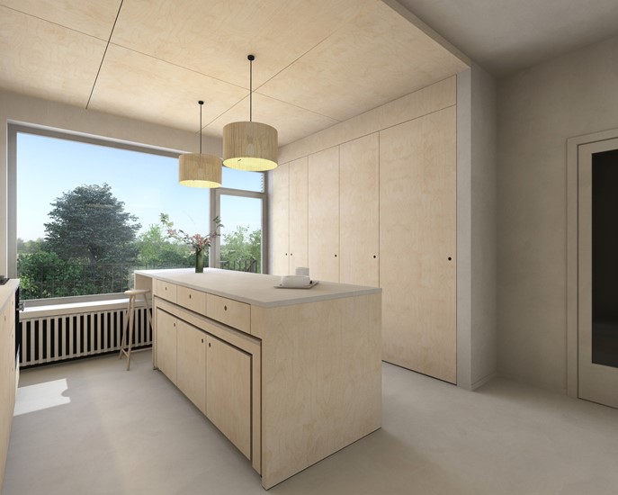 Verbouwing - rijwoning met flexibiliteit wonen / werken Impressie 3